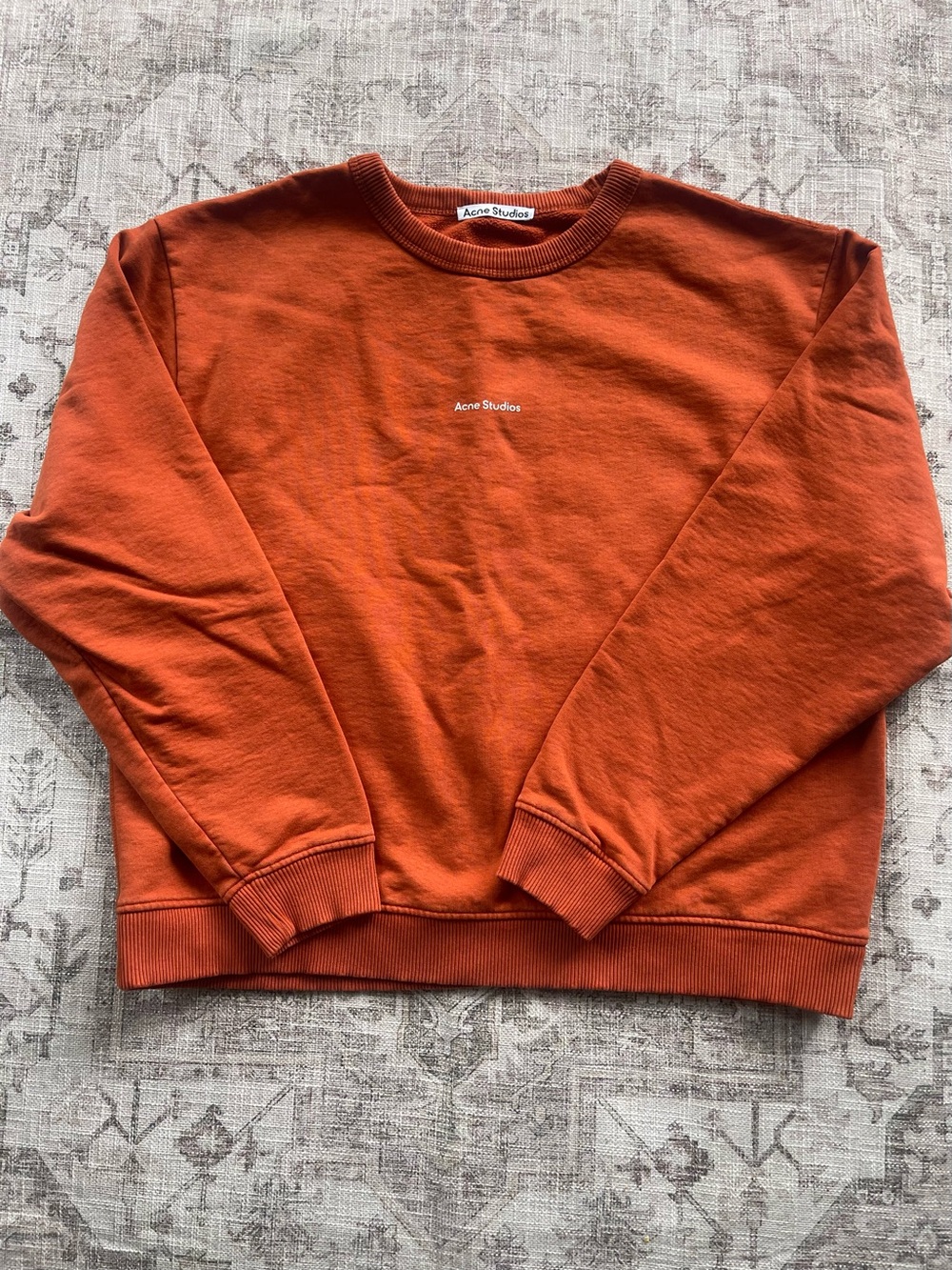 Acne Studios Oversized Burnt Orange Crewneck Sweatshirt